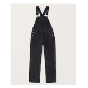 A&F black denim overalls 100% cotton size medium